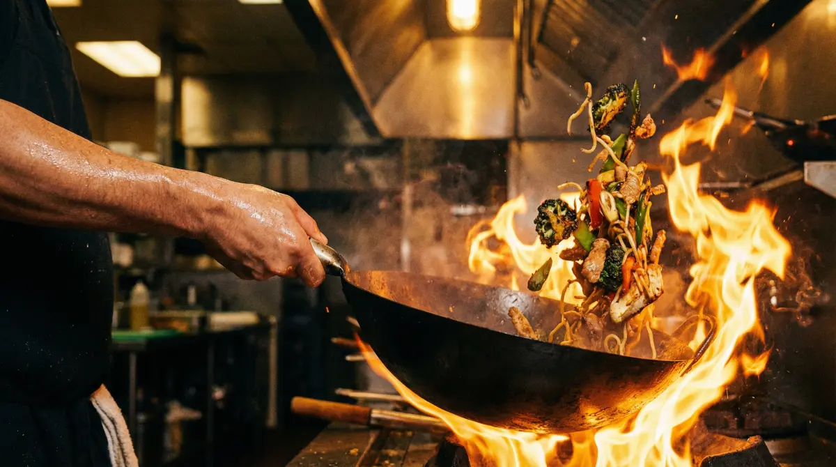 用户投稿 - 大火翻炒的瞬间